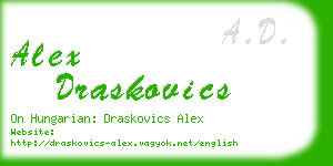 alex draskovics business card